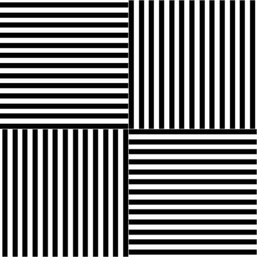 Després mireu les línies negres i blanques: percebreu un halo verd al voltant de línies horitzontals i un halo magenta al voltant de les verticals./-20