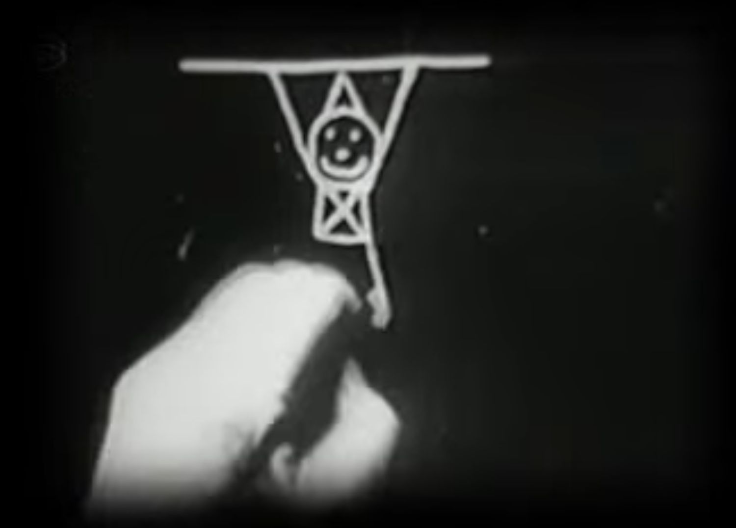 Captura d'un fotograma de 'Fantasmagorie', d'Émile Cohl (1908). .