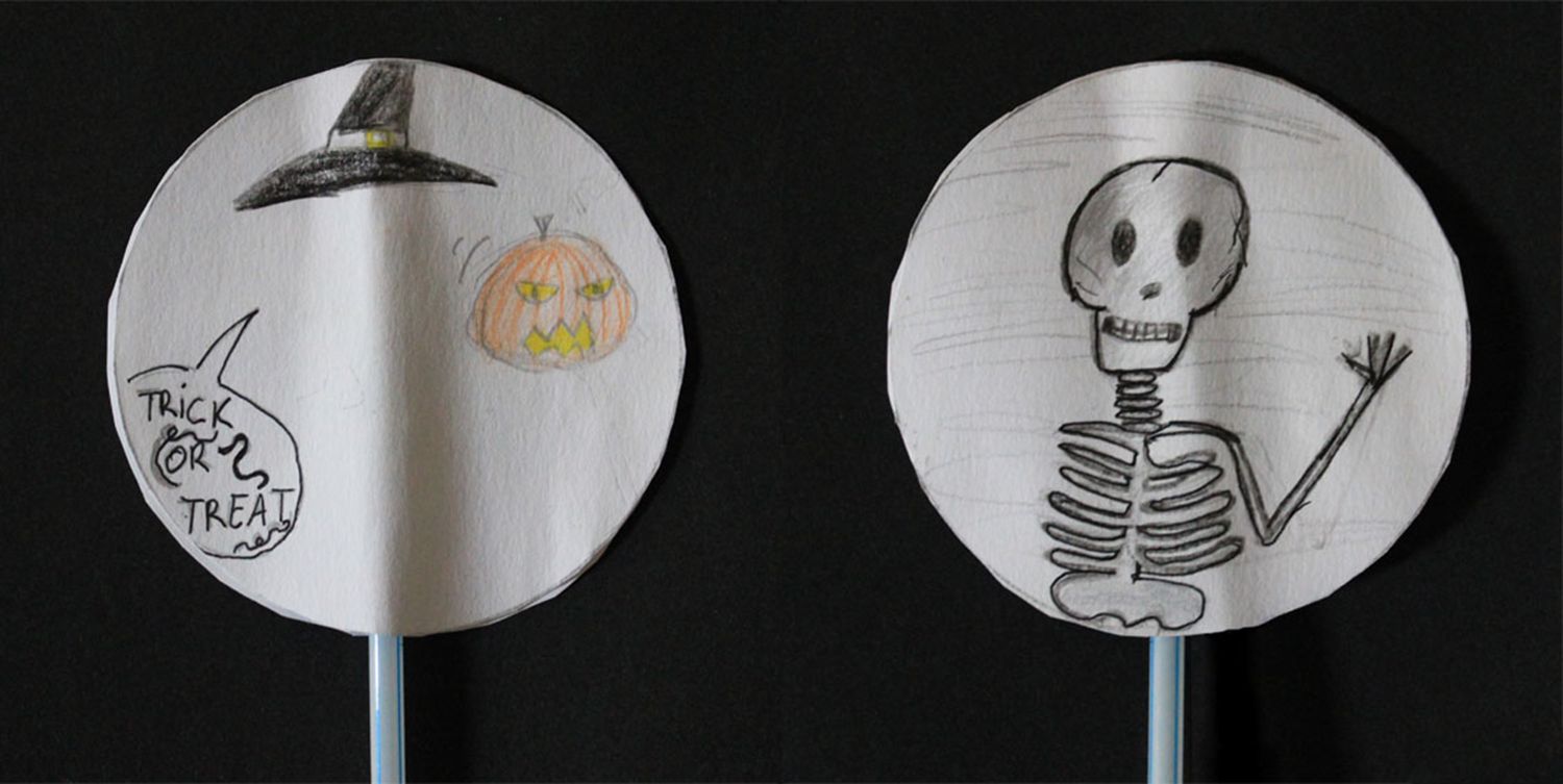 Taumatrop fet a mà. Font: Escola Santa Anna (Flickr). .