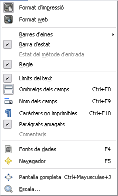 Funcionalitats del menú Visualitza/30 Funcionalitats del menú Visualitza/30