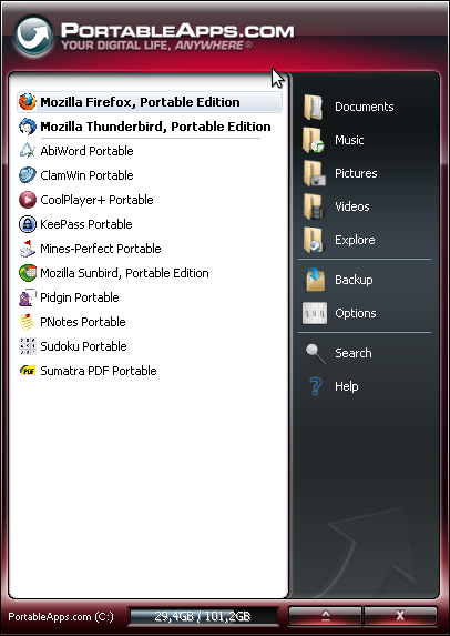 PortableApps és un dels gestors d'aplicacions portàtils més utilitzats en Windows./-25