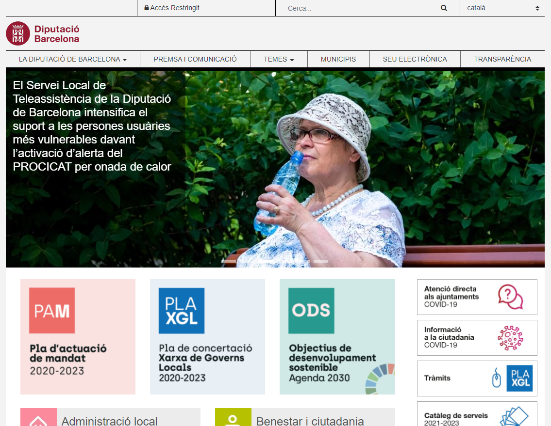 Pàgina web institucional de la Diputació de Barcelona