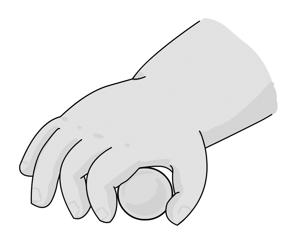  Pinça superior: pinça entre el dit gros i el dit índex