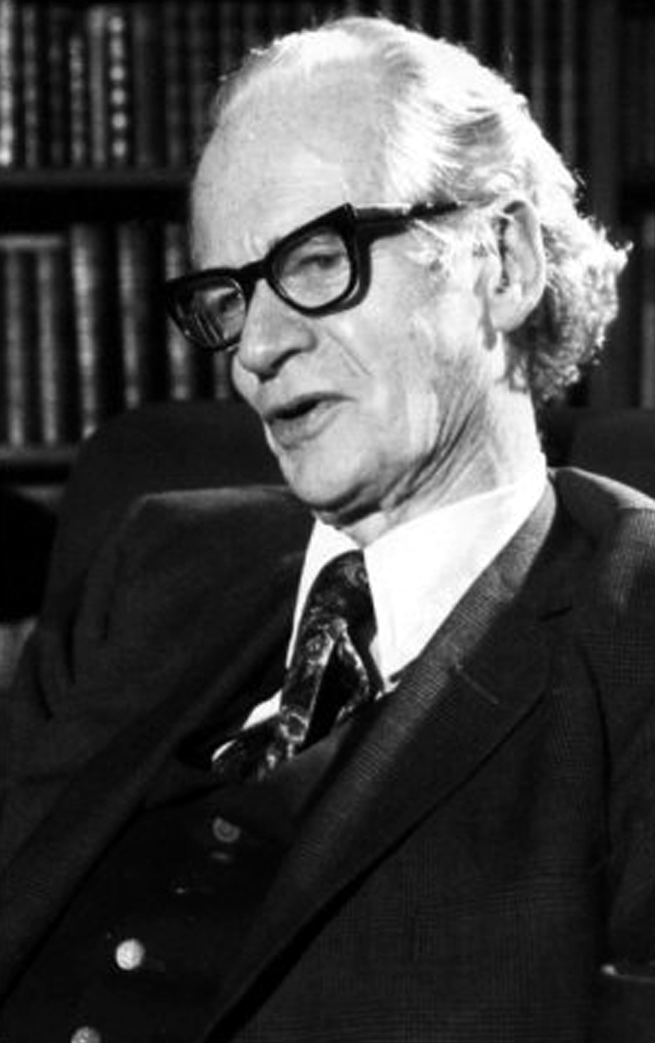 Burrhus Frederic Skinner (1904-1990), psicòleg nord-americà considerat un dels investigadors més importants de la segona meitat del segle XX. Retrat.