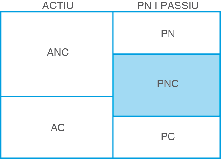 Posició del Passiu No Corrent dins l'estructura del Balanç