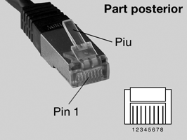 Vista posterior connector RJ-45. .