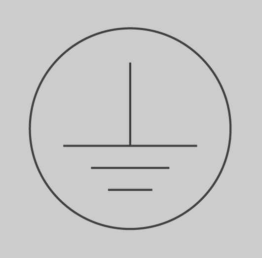 Receptor de classe I. Símbol de presa de terra rodejat per un cercle.