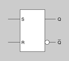 Símbol lògic del latch S-R Símbol lògic del latch S-R