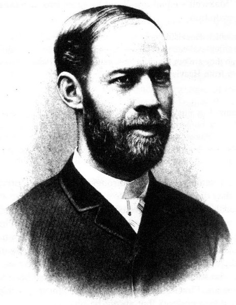 El físic alemany Heinrich Rudolf Hertz (1857-1894), tot i que ha passat a la història per les seves investigacions sobre radiació electromagnètica, que va descobrir el 1888, va descobrir la fotoelectricitat el 1887, quan només tenia 20 anys. L'explicació teòrica del fenomen, però, va ser desenvolupada per Albert Einstein l'any 1905. Retrat.