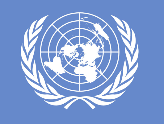 Logo de l'Organització de les Nacions Unides (ONU), organització intergovernamental mundial creada el 1945. Logo de l'Organització de les Nacions Unides (ONU), organització intergovernamental mundial creada el 1945.