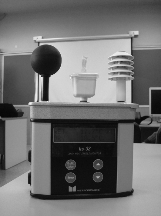 El monitor d'estrès tèrmic ens donarà el valor de l'índex WBGT, per tal d'avaluar si hi ha una situació de risc./-15